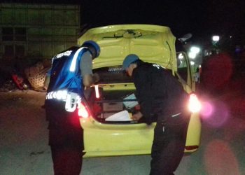 Cegah Pelaku Kejahatan, Polres Kampar Bersama Polsek Siak Hulu dan Tambang Lakukan Razia Tengah Malam