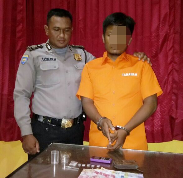 Polsek Tapung Hulu Ringkus Seorang Pengedar Sabu-sabu di Desa Senamanenek