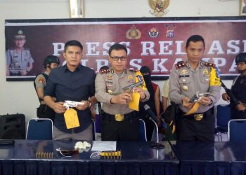 Polres Kampar Ringkus 3 Bandit Bersenjata Api Sebelum Beraksi di Wilayah Kab. Kampar