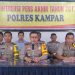 Konferensi Pers Akhir Tahun 2017, Kapolres Kampar Sampaikan Penurunan Angka Kriminalitas