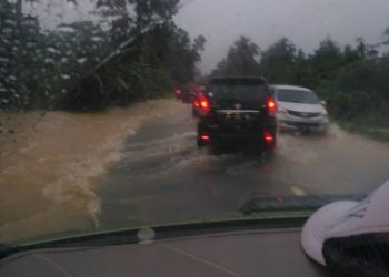 Banjir Pangkalan Surut, Ini Pesan Polres Kampar Untuk Pengguna Jalan