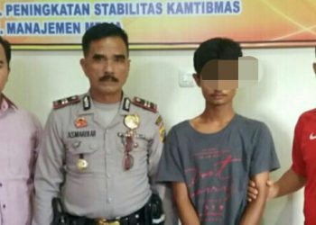 Polsek Perhentian Raja Amankan Pelaku Percobaan Pemerkosaan dan Penganiayaan