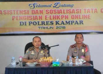 Tim Itwasda Polda Riau adakan Sosialisasi LHKPN Online di Polres Kampar