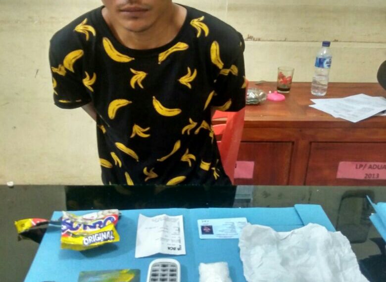 Polsek Siak Hulu Ringkus seorang Bandar Narkoba di Desa Pandau Jaya