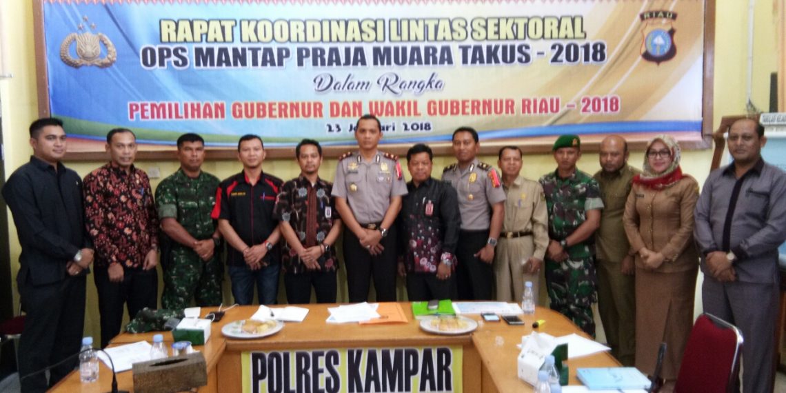 Polres Kampar adakan Rakor Lintas Sektoral Ops Mantap Praja Muara Takus 2018