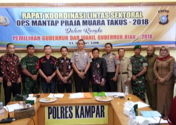 Polres Kampar adakan Rakor Lintas Sektoral Ops Mantap Praja Muara Takus 2018