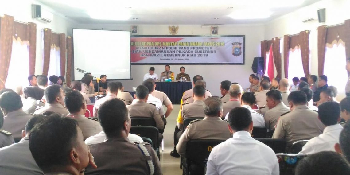 Polres Kampar Gelar Lat Pra Ops Mantap Praja Muara Takus 2018