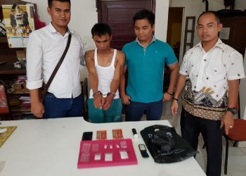 Seorang Bandar Shabu Diringkus Polsek Tapung Hilir di Desa Tebing Lestari