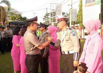 Kapolres Kampar Pimpin Upacara Korps Rapor Kenaikan Pangkat Anggotanya