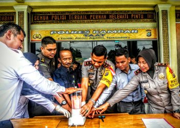 Polres Kampar Musnahkan Barang Bukti Narkotika 50 Gram Shabu dan 40 Butir Pil Ekstasi