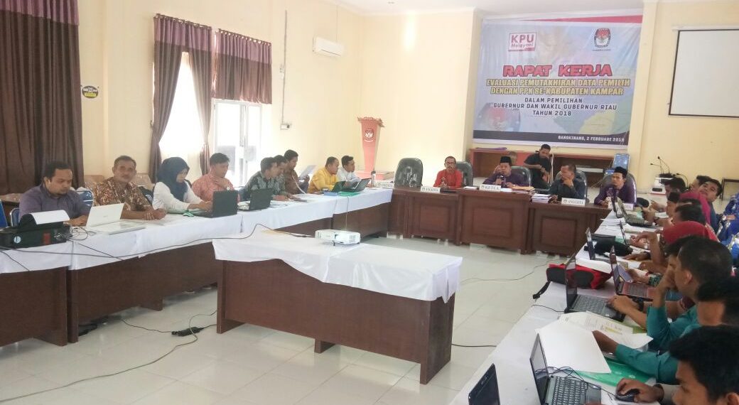 KPU Gelar Raker Evaluasi Data Pemilih Dengan PPK Sekabupaten Kampar