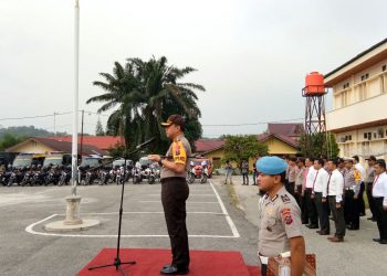 Polres Kampar Gelar Apel Kesiapsiagaan Sarpras Dalam Rangka Pengamanan Pilkada 2018