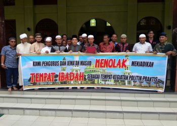 Pengurus dan Jamaah Masjid Islamic Center Bangkinang Deklarasikan Tolak Politisasi Masjid