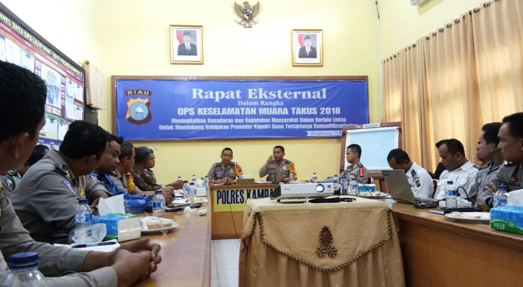 Polres Kampar Adakan Rapat Eksternal Persiapan Operasi Keselamatan Muara Takus 2018
