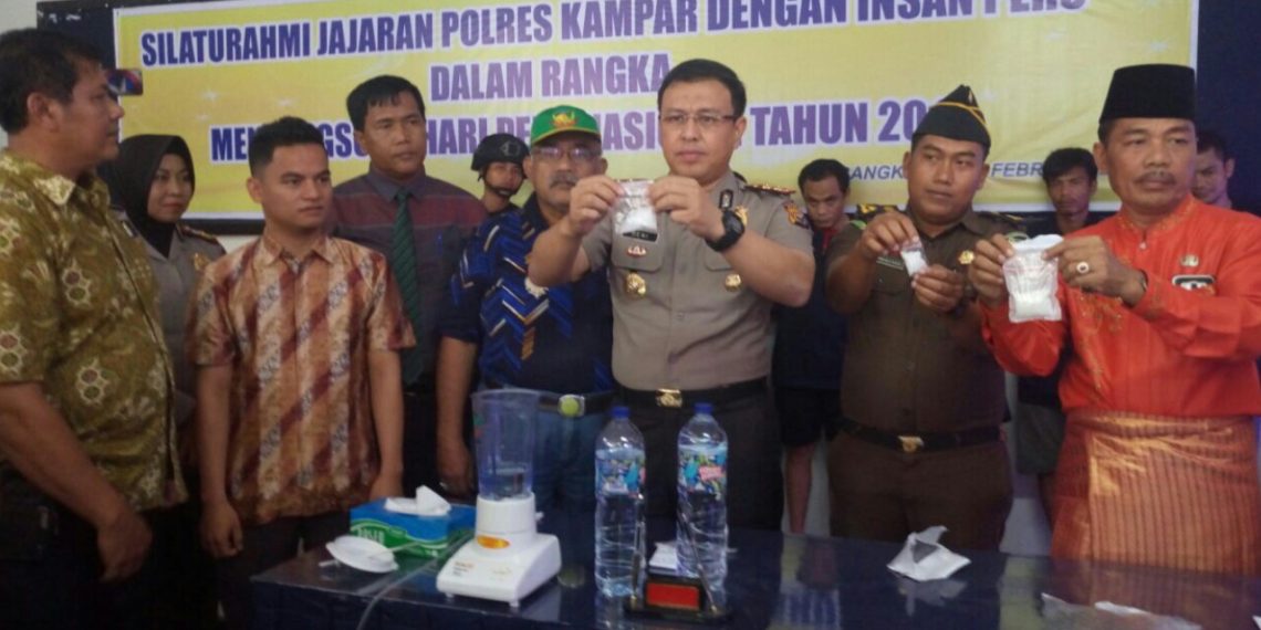 Kapolres Kampar Pimpin Pemusnahan 42 Gram Shabu Barang Bukti Kasus Narkoba