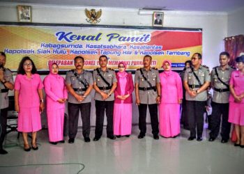 Kapolres Kampar Hadiri Acara Kenal Pamit Pejabat yang Sertijab dan Pelepasan Personel Purna Bakti