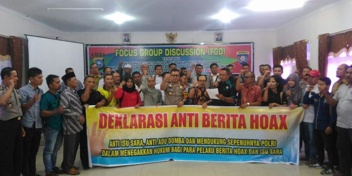 Polres Kampar Gelar FGD Antisipasi Hoax bersama Insan Pers dan Tokoh Masyarakat