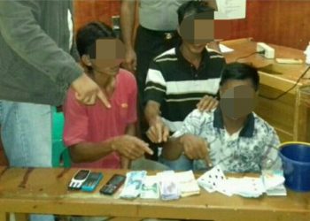 Gelar Ops KKYD, Polsek Tambang Temukan 3 Pelaku Judi disebuah Warung Desa Tarai Bangun