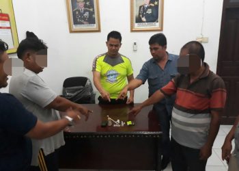 Polsek Tambang Ciduk 3 Pria Saat Transaksi Narkoba di Desa Tanjung Bungo Kec. Kampa