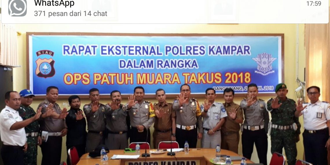 Polres Kampar Gelar Rakor Eksternal Persiapan Ops Patuh Muara Takus 2018