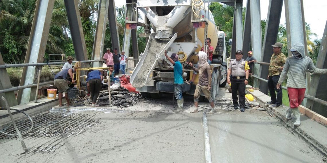 Jembatan Desa Kota Garo Yang Terputus Sudah Diperbaiki dan Segera Dapat Dilewati Masyarakat