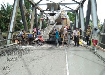 Jembatan Desa Kota Garo Yang Terputus Sudah Diperbaiki dan Segera Dapat Dilewati Masyarakat