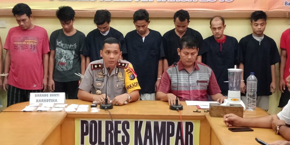 Polres Kampar Ungkap 22 Kasus Narkoba selama bulan Mei 2018 dengan 36 Tersangka