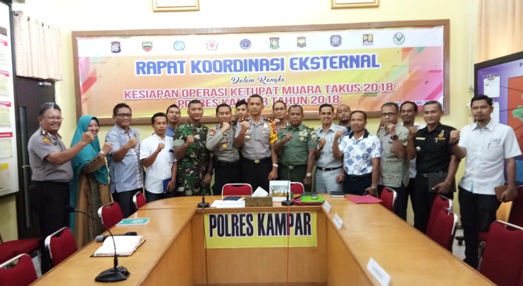 Polres Kampar Gelar Rakor Eksternal Dalam Rangka Ops Ketupat Muara Takus 2018