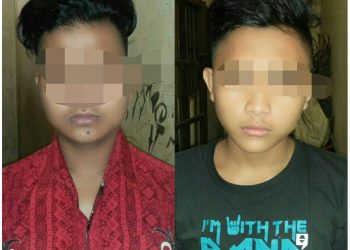 Dua Remaja Kepergok Nyongkel Kotak Infak Masjid Digelandang ke Polsek Tambang