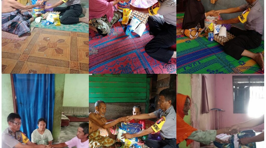 Bhabinkamtibmas Desa Baru Siak Hulu, Berikan Bantuan Bagi Warga Lansia di Desa Binaannya