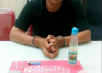 Seorang Bandar Narkoba Diciduk Polisi di Desa Teluk Paman Kec. Kampar Kiri
