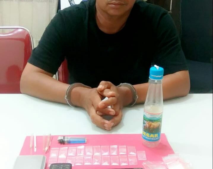 Seorang Bandar Narkoba Diciduk Polisi di Desa Teluk Paman Kec. Kampar Kiri