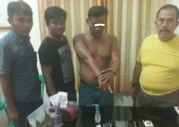 Polsek Kampar Kiri Hilir Ringkus Pengedar Shabu di Wilayah Desa Sei Simpang Dua