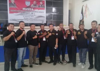 Suharmi Hasan SH, Terpilih secara aklamasi sebagai ketua DPD Pekat IB Kabupaten Kampar masa pemilihan 2018-2023.