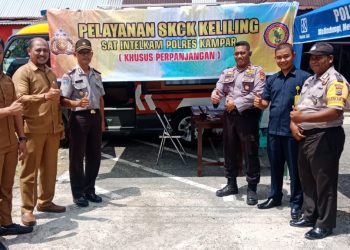 Polres Kampar Meluncurkan Inovasi Mobil Pelayanan Perpanjangan SKCK Keliling