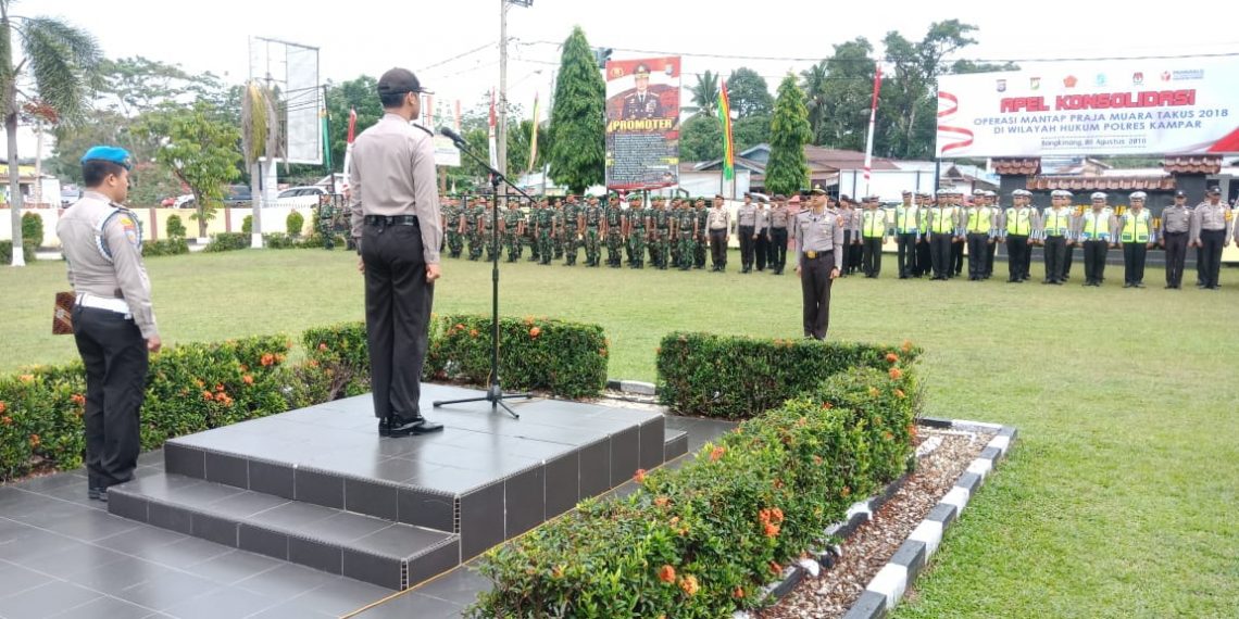 Polres Kampar Apel Konsolidasi Ops Mantap Praja Muara Takus 2018