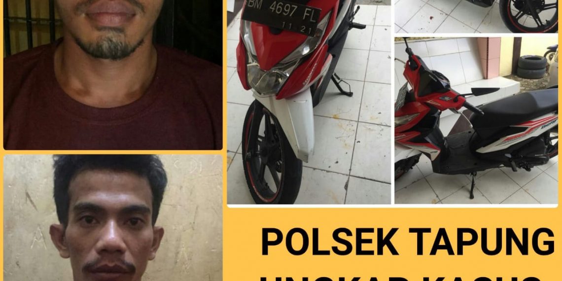 Alasan Minjam, Dua Pelaku Penggelapan Sepeda Motor di Ringkus Polsek Tapung