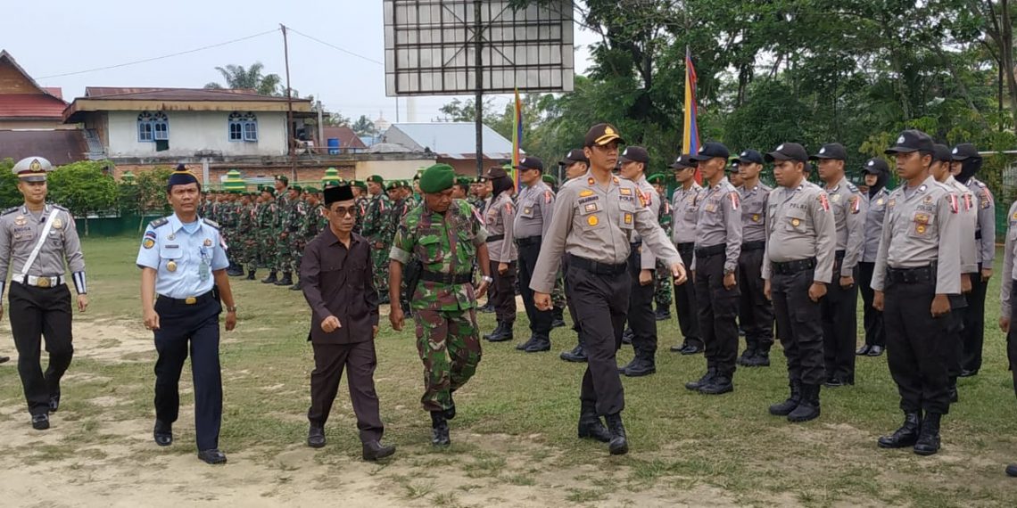 Polres Kampar Laksanakan Apel Gelar Pasukan Ops Mantap Brata Muara Takus 2018