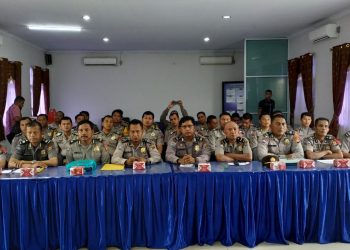 Polres Kampar Sosialisasikan Dor to Dor System Online kepada Bhabinkamtibmas