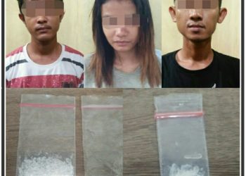 Edarkan Shabu, Seorang Gadis dan 2 Pria Ditangkap Polsek Siak Hulu