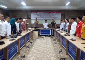 Kakankesbangpol Kampar Bersama Kapolres Kampar Pimpin Rapat Sinergitas Pemilu