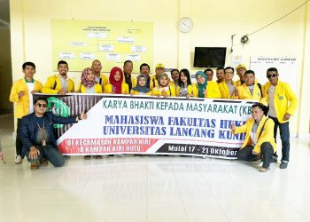 Mahasiswa Fakultas Hukum Unilak Gelar Kerja Bakti Masyarakat (KBM) di Desa Sei Rambai