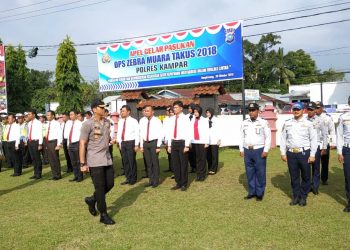 Kapolres Pimpin Apel Gelar Pasukan Operasi Zebra Muara Takus 2018 di Polres Kampar