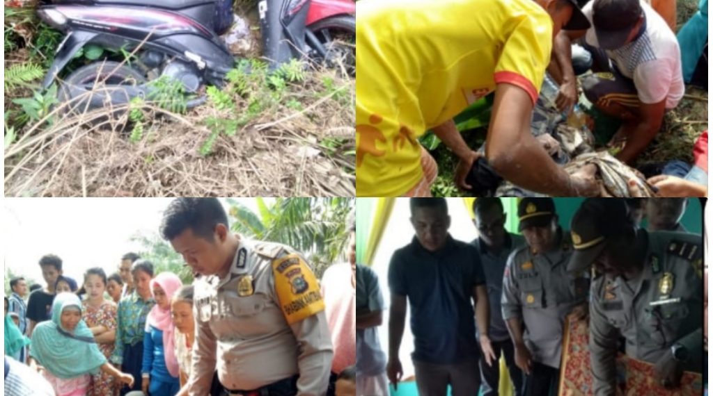 Warga Temukan Mayat Terhimpit Motor Dekat Parit Disisi Jalan, Diduga Korban Alami Kecelakaan