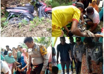 Warga Temukan Mayat Terhimpit Motor Dekat Parit Disisi Jalan, Diduga Korban Alami Kecelakaan
