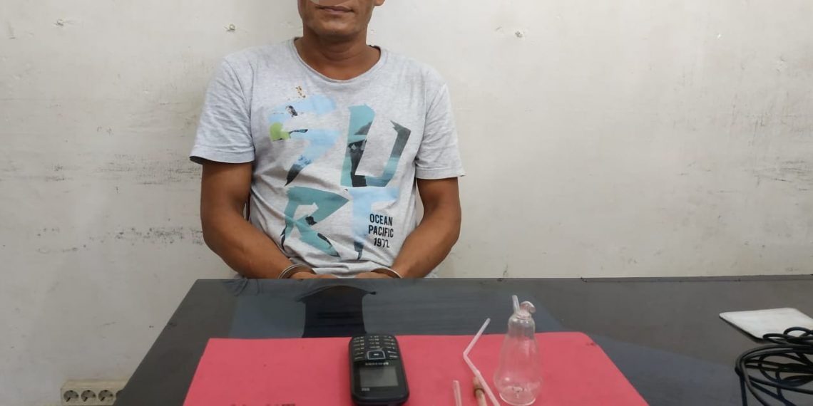 Seorang Pengedar Shabu Ditangkap Resnarkoba Polres Kampar di Bangkinang