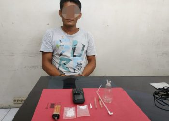 Seorang Pengedar Shabu Ditangkap Resnarkoba Polres Kampar di Bangkinang