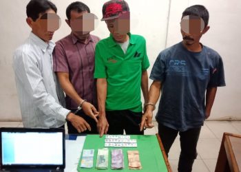 Empat Warga Desa Bina Baru Diamankan Polisi Saat Bermain Judi Diareal Pasar