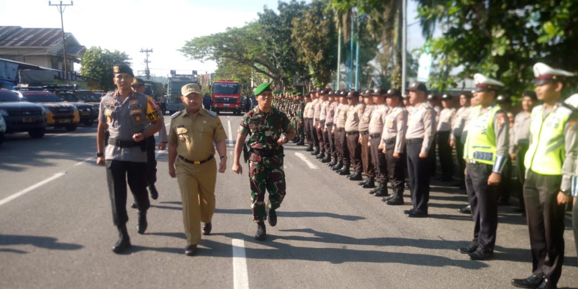 1400 Peserta Ikuti Apel Gelar Pasukan Kesiapan Pam Pemilu 2019 di Kab. Kampar