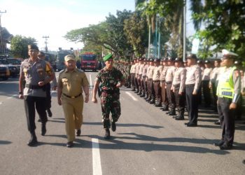 1400 Peserta Ikuti Apel Gelar Pasukan Kesiapan Pam Pemilu 2019 di Kab. Kampar